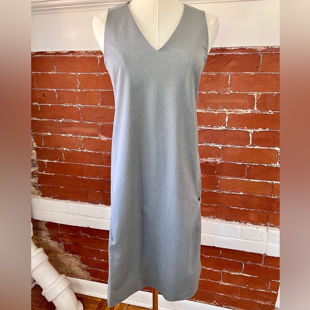 Ministry of Supply Kinetic Sleeveless Shift Dress Gray Knee Length - Picture 2 of 12